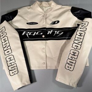DAZY Cropped Racing Jacket Women’s XL Y2K Moto Faux Leather